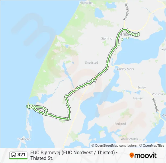 321 bus Linjekort
