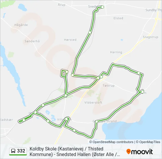 332 Bus Line Map