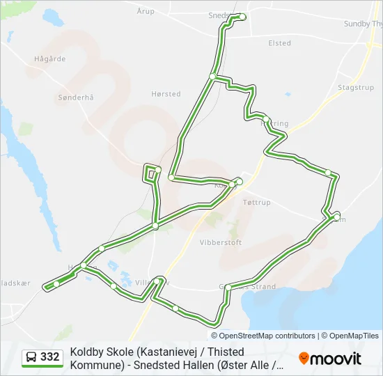 332 Bus Line Map