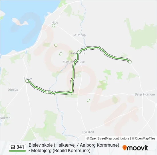 341 bus Linjekort