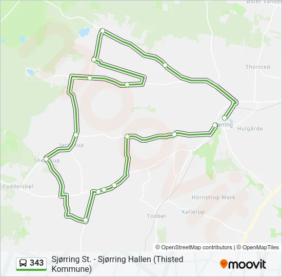 343 Bus Line Map