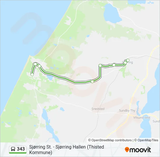 343 Bus Line Map