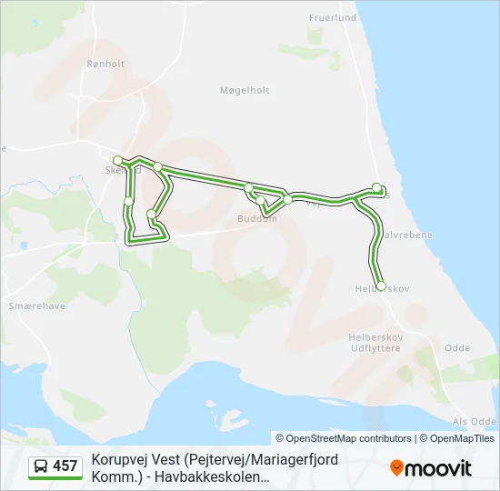 457 bus Linjekort