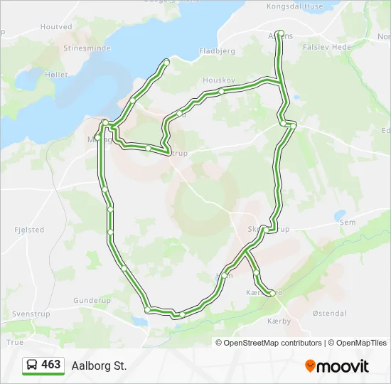 463 bus Linjekort
