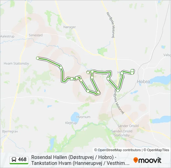 468 Bus Line Map