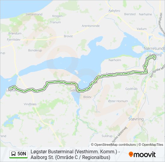 50N bus Line Map