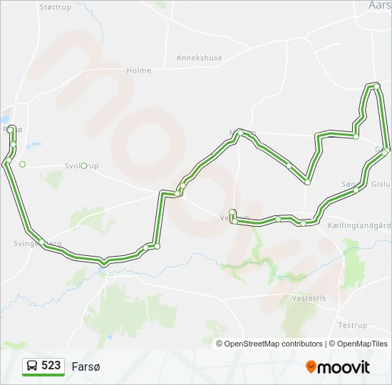 523 Bus Line Map