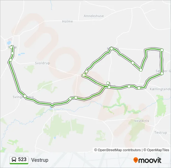 523 Bus Line Map