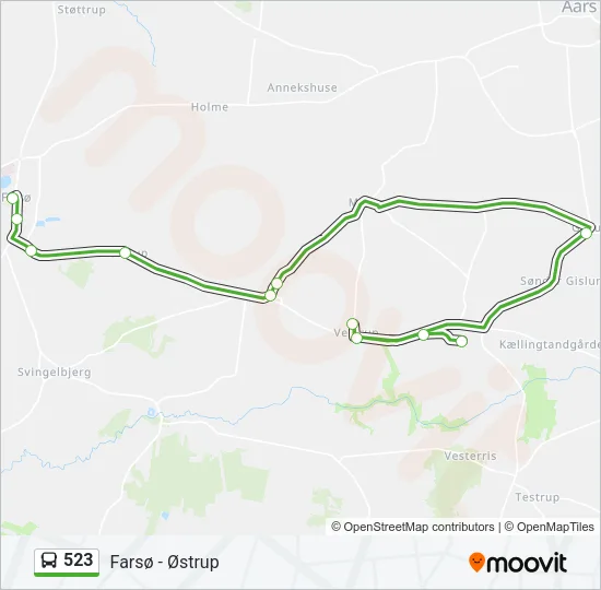 523 Bus Line Map