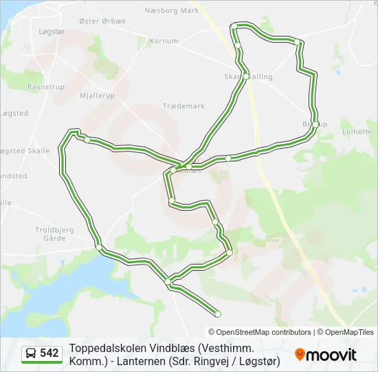 542 Bus Line Map