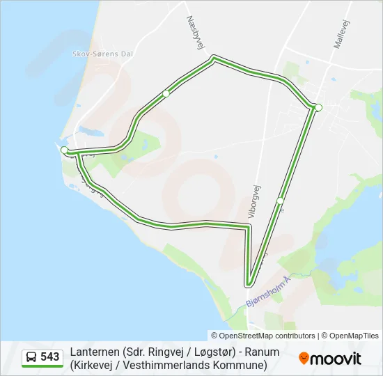 543 Bus Line Map