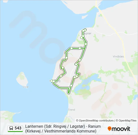 543 Bus Line Map