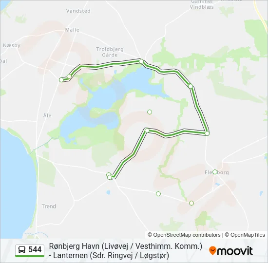 544 Bus Line Map