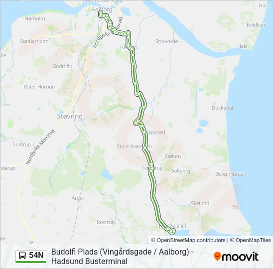 54N bus Linjekort