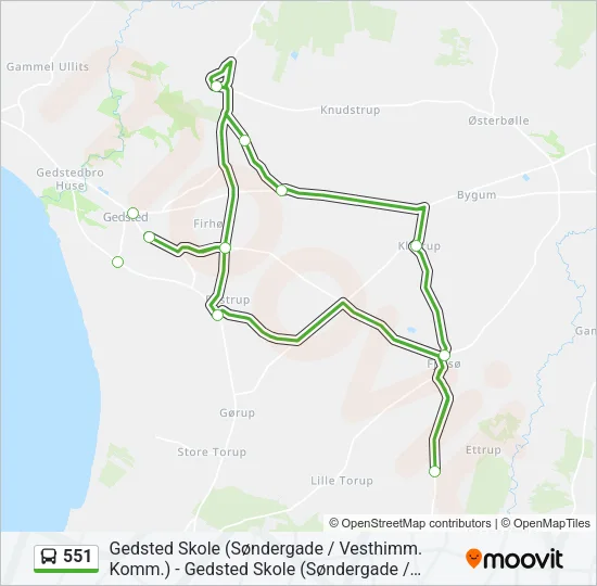 551 Bus Line Map