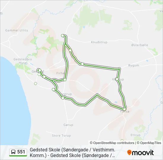 551 Bus Line Map