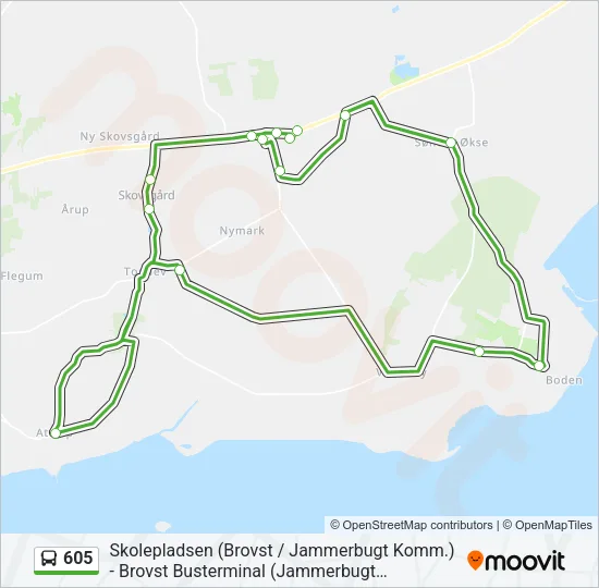 605 Bus Line Map
