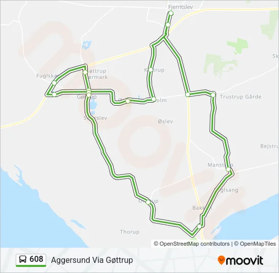 608 Bus Line Map