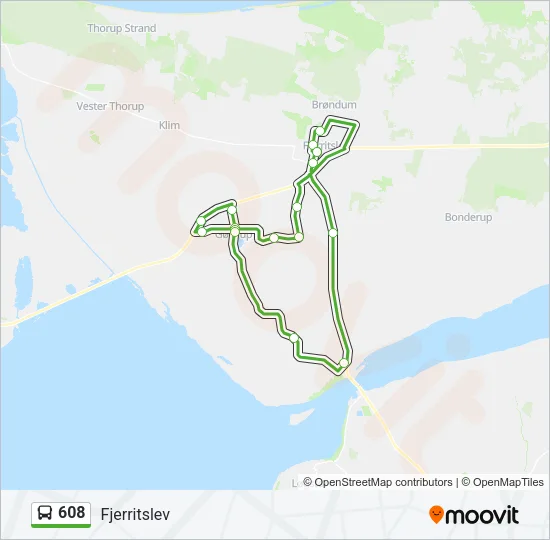 608 Bus Line Map