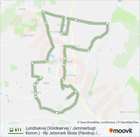 611 Bus Line Map