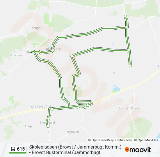 615 Bus Line Map