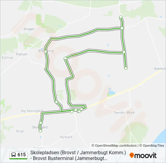 615 Bus Line Map