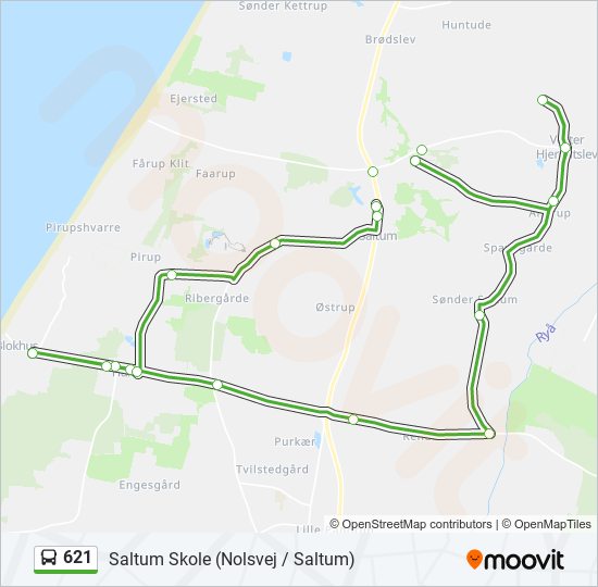 621 bus Line Map