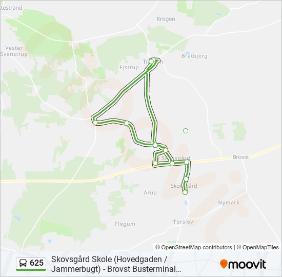 625 bus Line Map