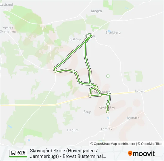 625 Bus Line Map