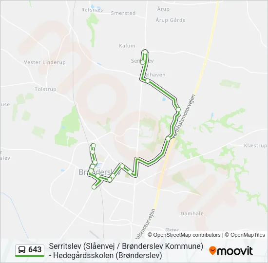 643 Bus Line Map