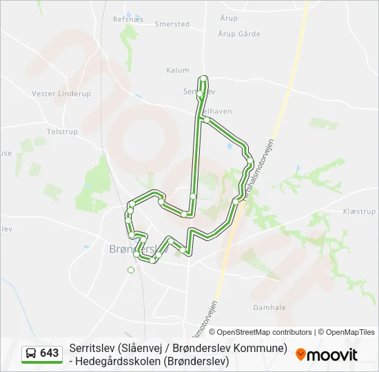 643 Bus Line Map