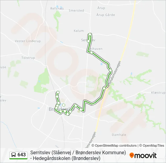 643 Bus Line Map