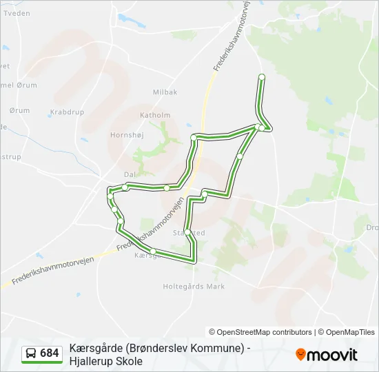 684 Bus Line Map