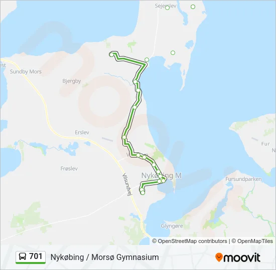 701 Bus Line Map