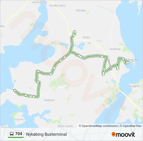 704 Bus Line Map