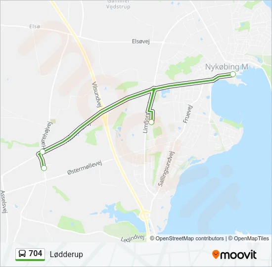 704 Bus Line Map
