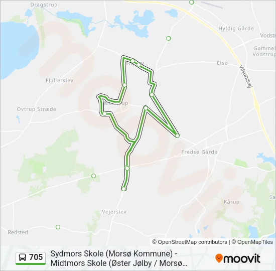 705 Bus Line Map