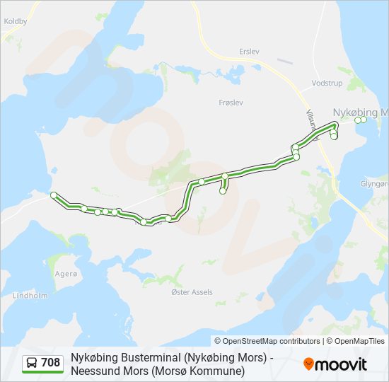 708 bus Line Map