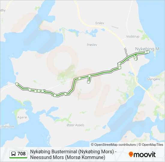 708 Bus Line Map