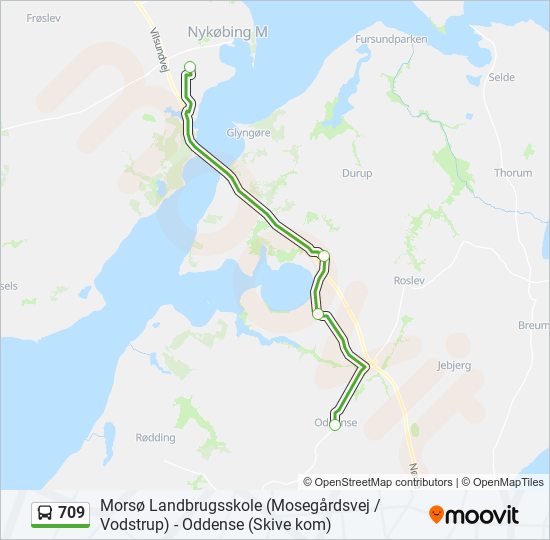 709 bus Line Map