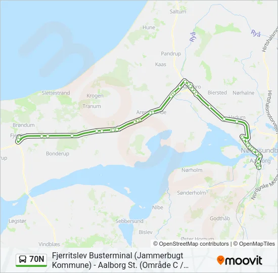 70N Bus Line Map