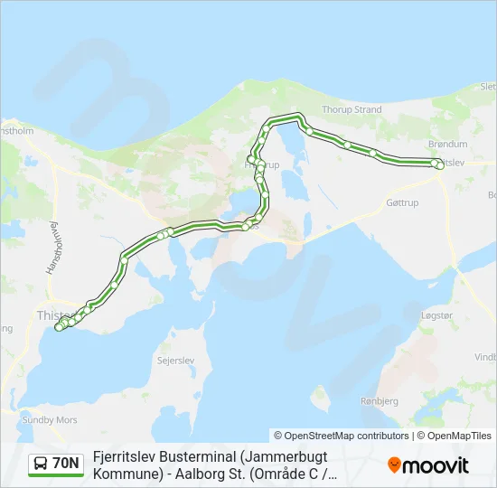 70N Bus Line Map