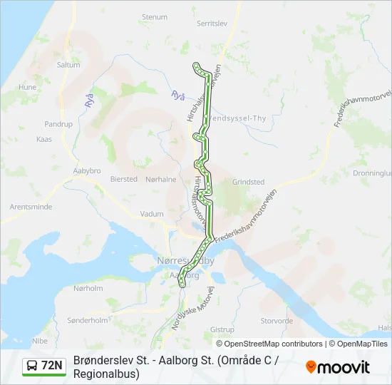72N Bus Line Map