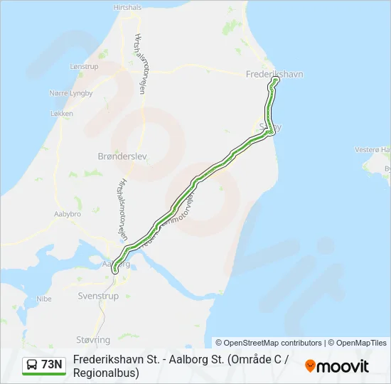 73N Bus Line Map