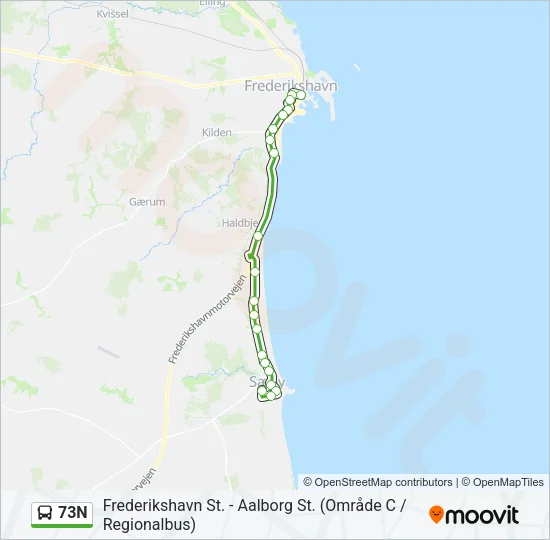 73N Bus Line Map