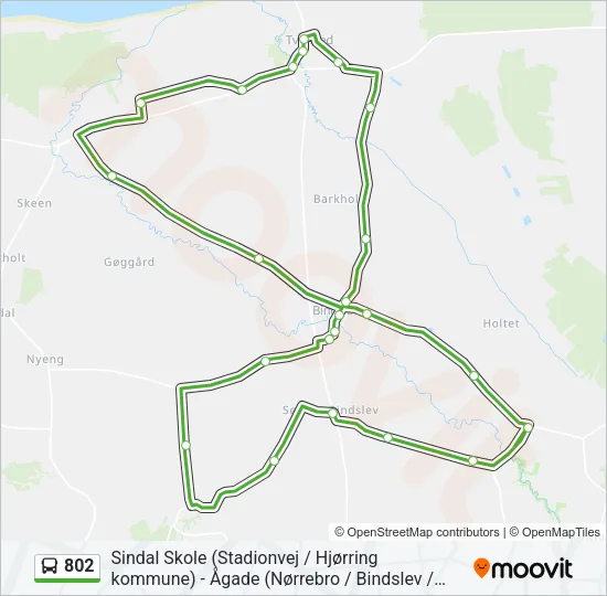 802 Bus Line Map