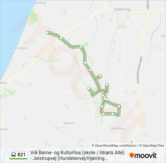 821 Bus Line Map