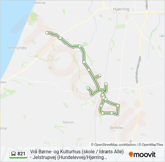 821 Bus Line Map