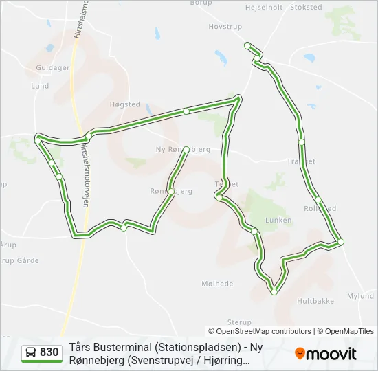 830 Bus Line Map