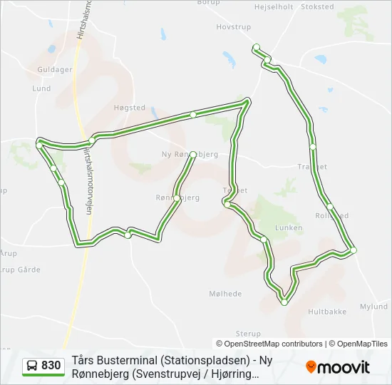 830 Bus Line Map